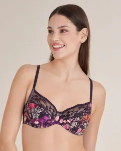Бюстгальтер на косточках с кружевом и цветочными мотивами Conturelle, пурпурный