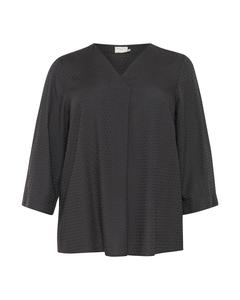 Блузка с коротким рукавом KAFFE CURVE Blouse Else, черный