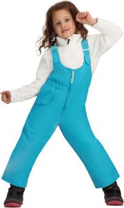 Сноуборд-брюки Obermeyer Girls Snoverall, утепленные и водонепроницаемые, с системой Kids I-Grow, Blue Aegean