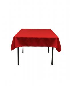 Квадратная скатерть 52x52 дюйма из прочного полиэстерового поплина, идеально подходит для обедов и мероприятий Slickblue, Red