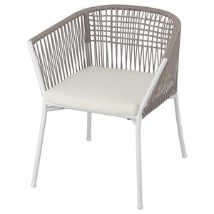 Стул с подлокотниками, уличный SEGERÖN IKEA, цвет white/beige/frösön/duvholmen beige