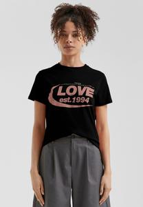 Футболка QS MIT FRONTPRINT, Schwarz/Black