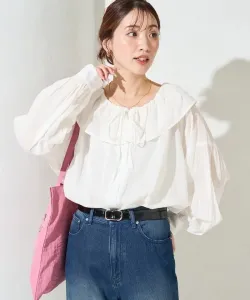 Индийская блузка с воротником-рюшами и длинными рукавами Лимитированная серия Freak'S Store, цвет Off White