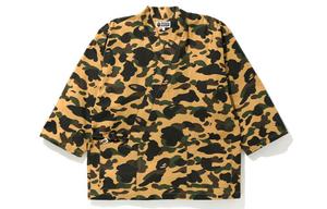 Bape 1st Camo Kimono Shirt A BATHING APE, Зеленый камуфляж