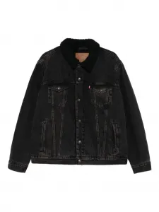 Джинсовая куртка с воротником из шерпы Levi's, черный