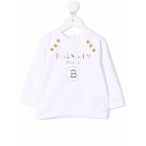 Balmain Kids толстовка с логотипом, белый