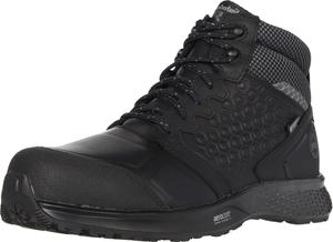 Timberland PRO мужские рабочие ботинки Reaxion Mid Composite Safety Toe Waterproof Industrial Hiker, Black/Grey