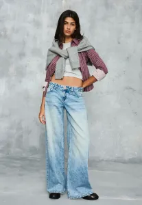 Широкие ноги Bershka, Blue Denim