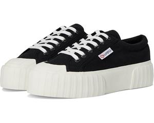 Кроссовки Superga 2631 Stripe Platform, цвет Black/White Avorio
