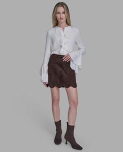 Женская мини-юбка с тюльпановидным подолом BCBG, Truffle