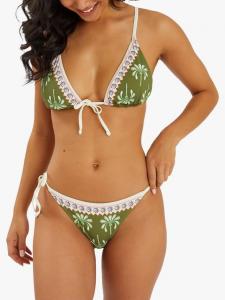 Бикини топ Palm с треугольными чашками и завязкой спереди Accessorize, Khaki