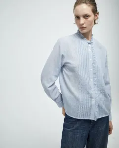 Блузка с воланами на груди Sfera, синий