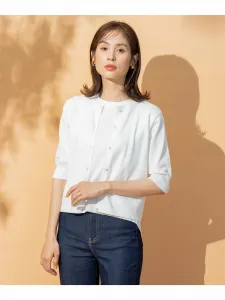 Двуслойный вязаный свитер с кружевной отделкой Suite L, цвет Ivory [002]