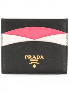 Футляр для карт сафьяновой выделки Prada, черный