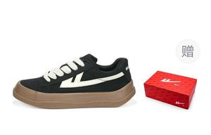 Кроссовки WARRIOR Skateboarding Shoes Unisex Low-top Brown, черный/бежевый