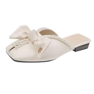 Alxnan Тихие закрытые тапочки женские бежевые, цвет Beige