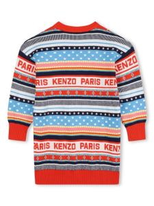 Kenzo Kids жаккардовый джемпер в полоску, красный