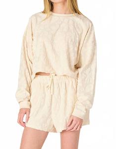 Узорчатый топ для отдыха в кремовом цвете Dex Clothing