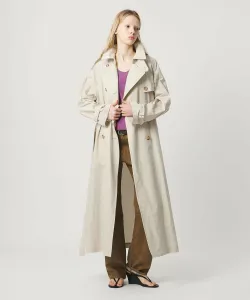 Хлопково-нейлоновый укороченный тренч Attisession, цвет Off White