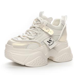 Обувной шкафчик Цветочный Язык Дышащие Увеличивающие рост Низкие Массивные Кроссовки Женские, Черный