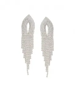 Женские серьги-подвески с бриллиантами Sohi, silver
