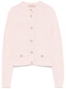 Кардиган TWINSET с логотипом и пуговицами, розовый