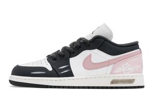 Детские баскетбольные кроссовки Air 1 Grade School Jordan, черный розовый
