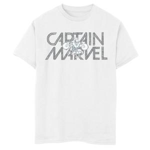 Футболка с графическим рисунком и текстовым плакатом с изображением летающего героя Marvel Капитан Марвел для мальчиков 8–20 лет Marvel