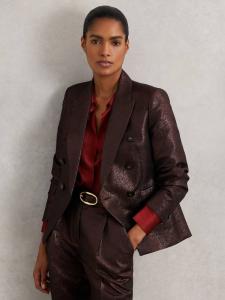 Пиджак Petite Sienna Metallic Reiss, Burgundy