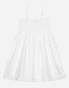 Платье из поплина и кружева бродери-англяз Dolce&Gabbana, белый