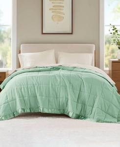 Легкое одеяло Windom с наполнителем из искусственного пуха и атласной отделкой, размер Twin Madison Park, цвет seafoam
