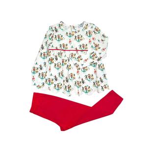 Комплект леггинсов «Сахарная Слива» в цвете «Щелкунчик» / красный Ishtex