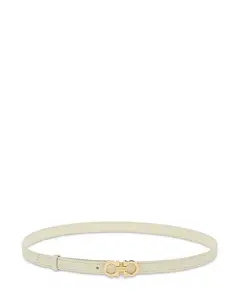 Ремень из фиксированной кожи Gancini Ferragamo, белый