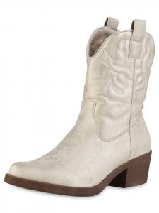 Ботильоны VAN HILL Cowboy Boots Chloe, цвет Gold Weiss PU
