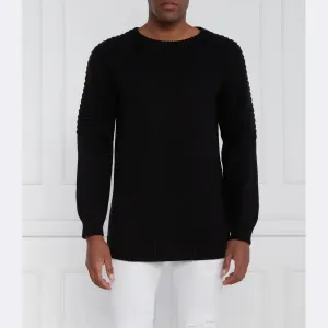 Шерстяной свитер обычного кроя Les Hommes, черный