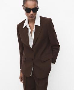 Женский пиджак из лиоцелла MANGO, Chocolate