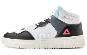 Амортизирующие противоскользящие и износостойкие кроссовки мидтоп для скейтбординга женские бело-черные PEAK, Baymax, черные