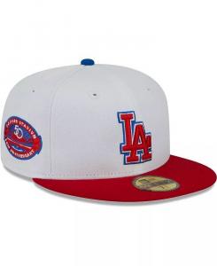 Мужская белая, красная приталенная шляпа Los Angeles Dodgers Undervisor 59FIFTY New Era