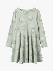 Детское платье-трапеция с принтом лилии Polarn O. Pyret, Duck Egg Blue