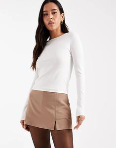 Мини-юбка цвета мокко с ламбрекеном ASOS DESIGN