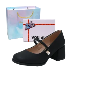 Yue Elsa Женские туфли на платформе с массивным каблуком в подарочной коробке черного цвета с подарком, цвет Black Box Included Gift Included