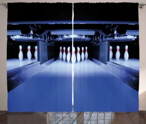 Штора ABAKUHAUS Bowling Party в деревенском стиле, симметричные штифты, универсальная ленточная штора для гостиной с петлями и крючками, 280 x 175 см, цвет: белый, синий, красный Abakuhaus