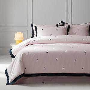 Mido House Комплект постельного белья из 4 предметов (простыня 180/200 см, пододеяльник 220х240 см), сатин, цвет Cherry Blossom - Pink