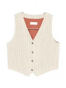 Жилет на пуговицах в полоску Circolo 1901, бежевый