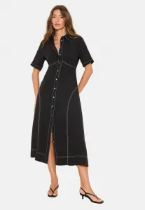 Платье-Рубашка миди прямого кроя с расклешенной юбкой Lipsy, Black