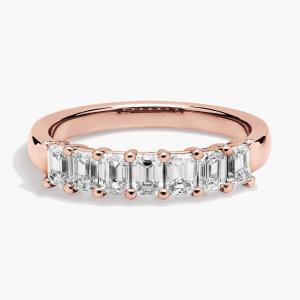 Кольцо с семью изумрудами и бриллиантами из розового золота 14 карат (1 карат Tw. - HI / SI1-SI2) Blue Nile