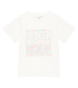 Футболка из хлопкового джерси с логотипом Stella McCartney Kids, белый
