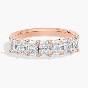 Кольцо с семью бриллиантами Radiant Lab-Grill из розового золота 14 карат (1 1/2 карата Tw. - FG / VS2-SI1) Blue Nile