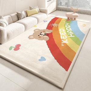 Budis Ковер 100х200 см для гостиной, детской комнаты, утепленный плюш, антискользящий, звукоизоляционный, Rainbow Dream - 4M