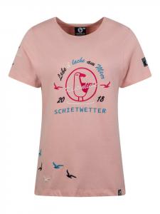 SCHIETWETTER Футболка "Плохая погода" "Hanni Herzstück" розового цвета